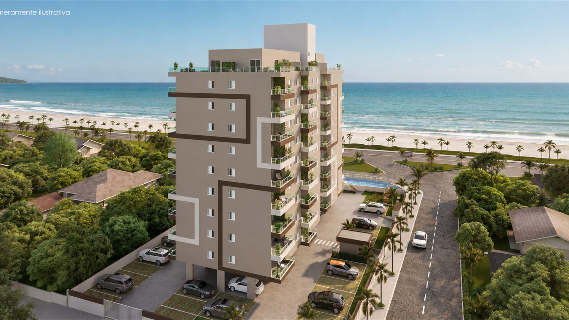 Apartamentos frente mar Jardins de Nazaré — vista aérea